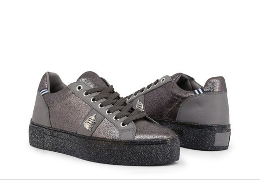 Marina Yachting Glittered Faux Leather Sneakers (Grey)