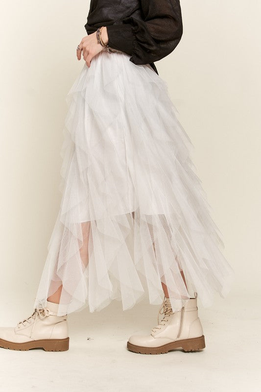 ADORA Ruffled Elastic Maxi Skirt