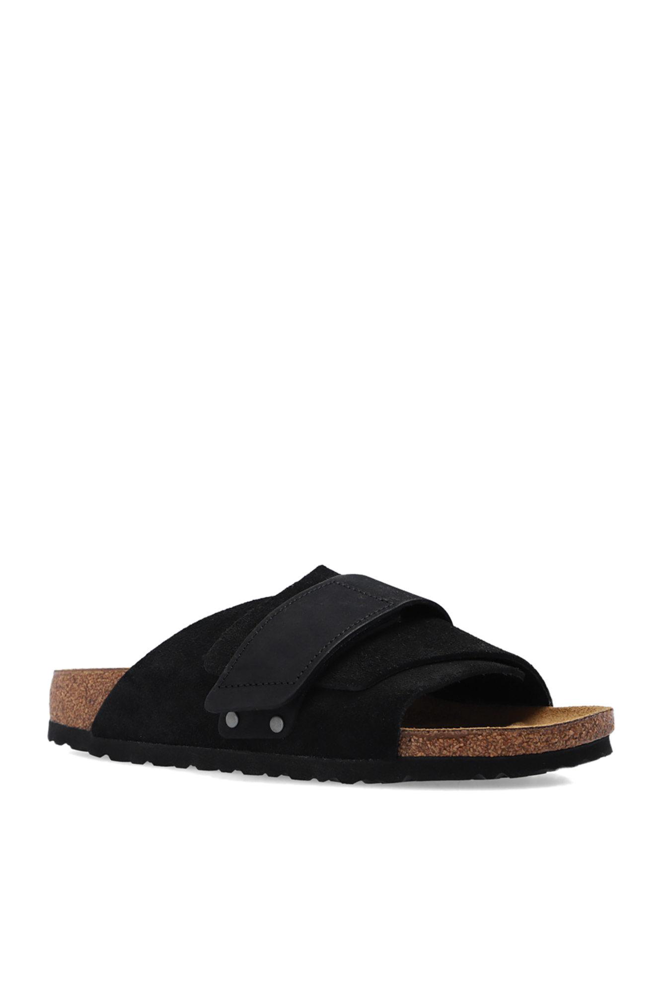 BIRKENSTOCK Kyoto Nubuck-Suede Leather Sandals (Black)