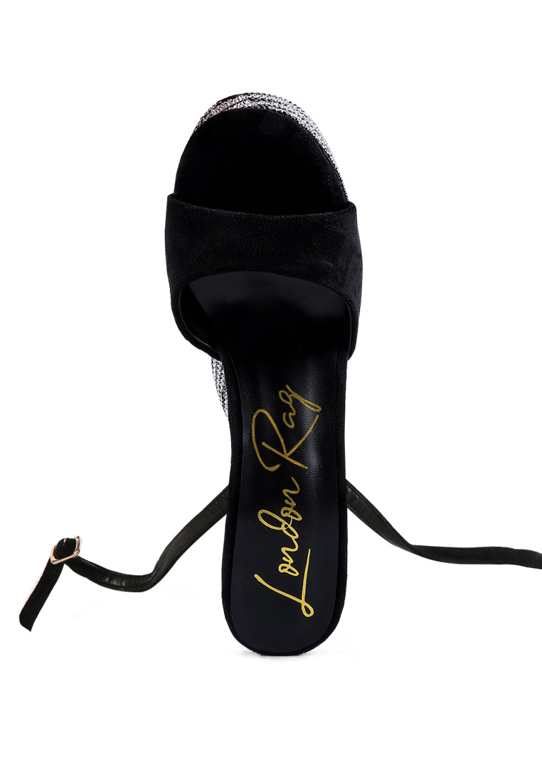 London Rag “Backstage” Rhinestone High Platform Hourglass Sandals