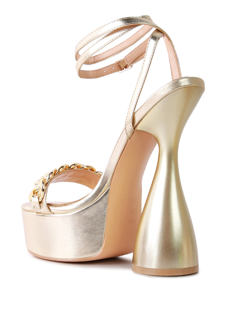 London Rag “Big Bash” Metallic High Platform Hourglass Sandals