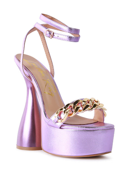 London Rag “Big Bash” Metallic High Platform Hourglass Sandals