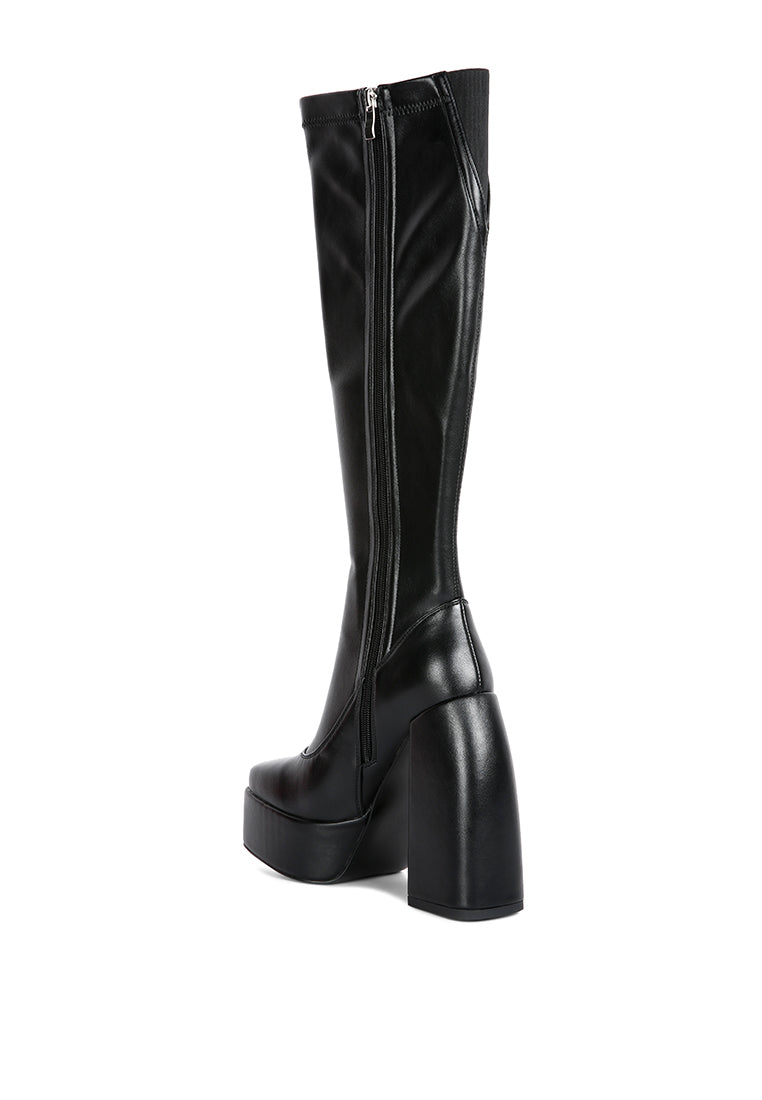London Rag “Fanning” Platform Long Boots