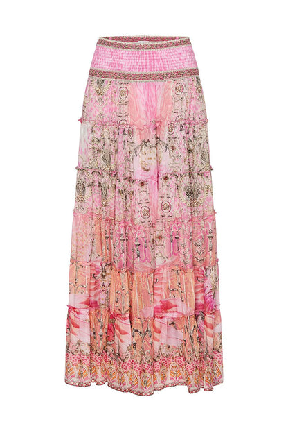CAMILLA 100% Silk "Deco Darling" Shirred Cuff Skirt Set