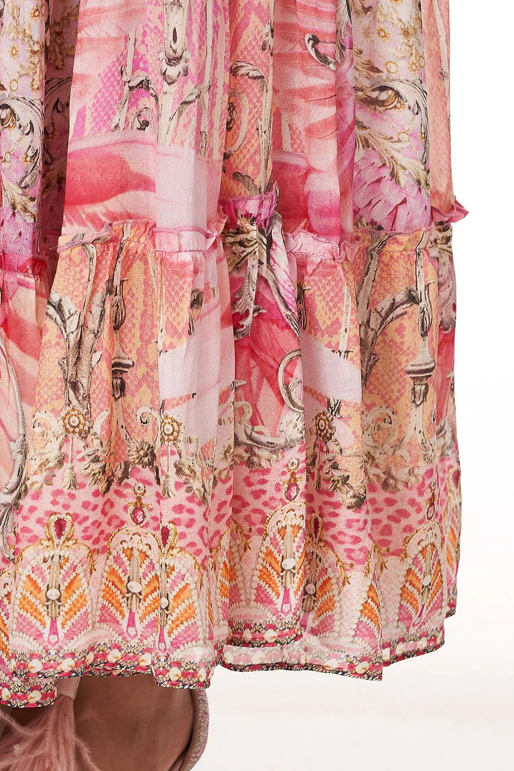 CAMILLA 100% Silk "Deco Darling" Shirred Cuff Skirt Set