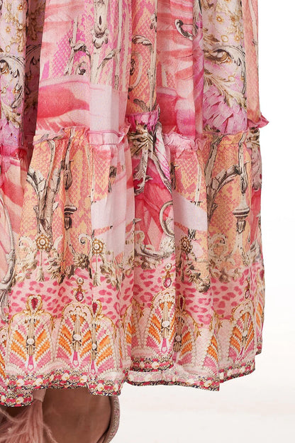 CAMILLA 100% Silk "Deco Darling" Shirred Cuff Skirt Set