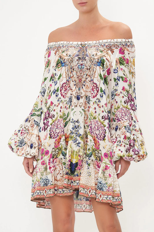CAMILLA 100% Silk "Queen's Bee Hive" Mini Dress