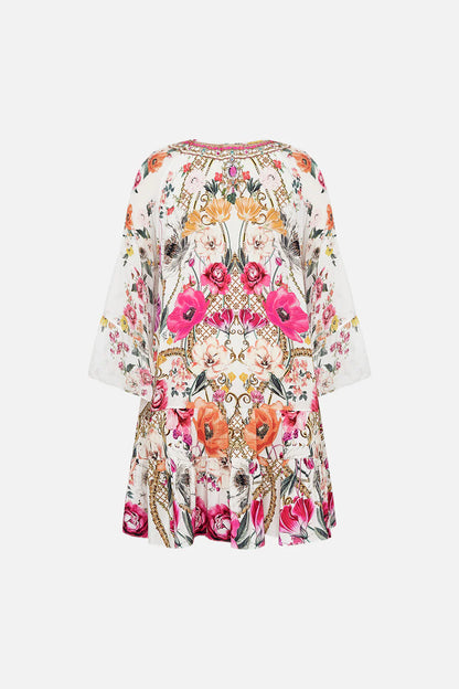 CAMILLA 100% Silk "Destiny Calling" Gathered Panel Mini Dress
