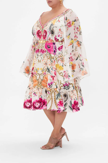 CAMILLA 100% Silk "Destiny Calling" Gathered Panel Mini Dress