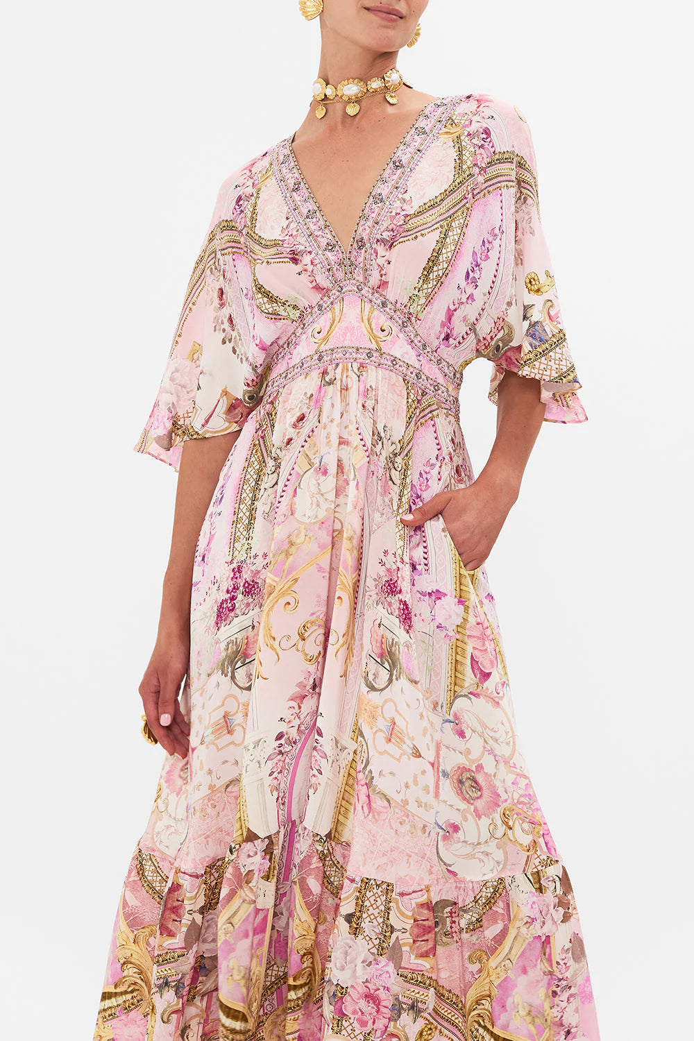 CAMILLA 100% SIlk "Fresco Fairytale" Maxi Dress