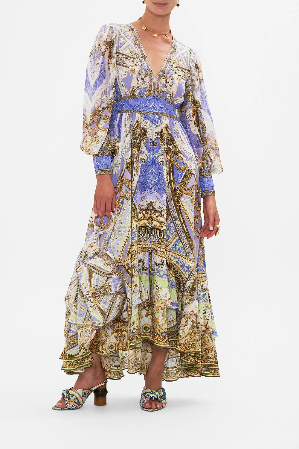 CAMILLA 100% Silk "Guilded Pleasures" Maxi Dress