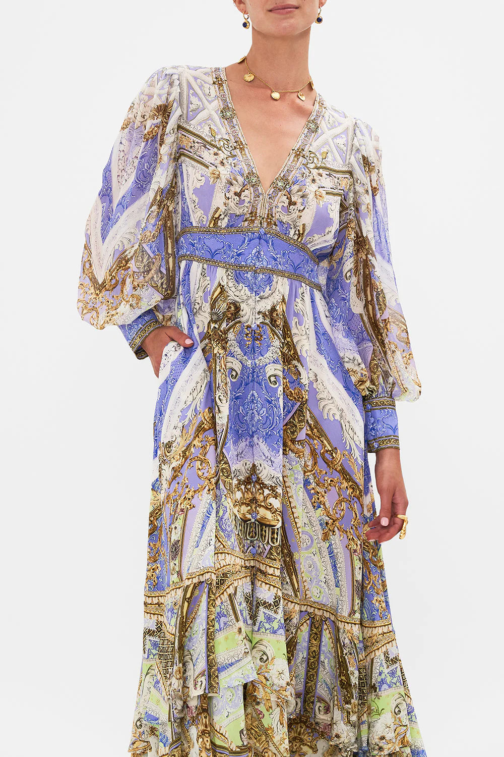 CAMILLA 100% Silk "Guilded Pleasures" Maxi Dress