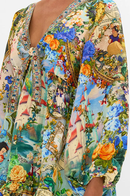 CAMILLA 100% Silk "The Kindest One Of All" Tie-Front Mini Dress