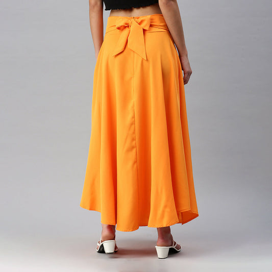 Bow Tied Slit Side Maxi Skirt