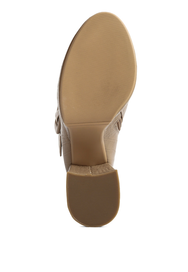 Croc Faux Leather Platform Boots