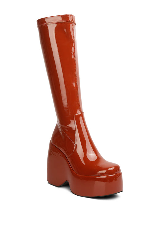London Rag “Dirty Dance” PU High Platfrom Calf Boots