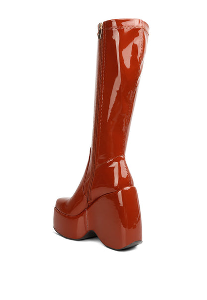 London Rag “Dirty Dance” PU High Platfrom Calf Boots