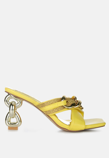 London Rag “Evelane” Chained Rhinestone Sandals