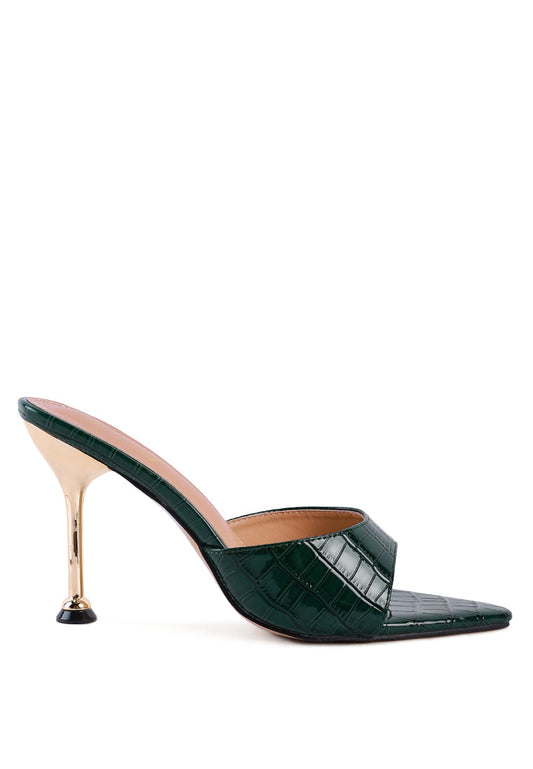 London Rag “French Cut” Patent Leather Croc Mule