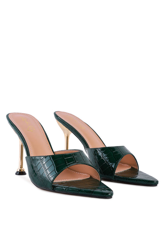 London Rag “French Cut” Patent Leather Croc Mule