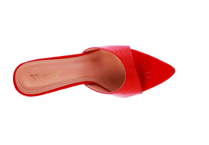 London Rag “French Cut” Patent Leather Croc Mule