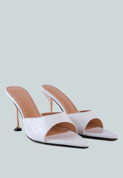 London Rag “French Cut” Patent Leather Croc Mule