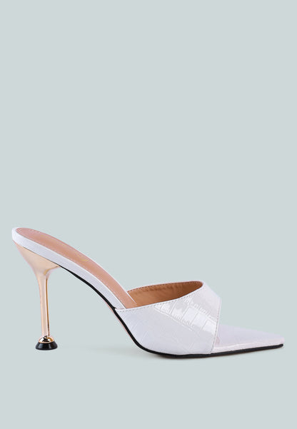 London Rag “French Cut” Patent Leather Croc Mule