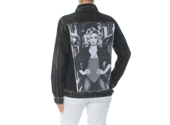 Guess Showgirl Cotton Jean Jacket (Black)