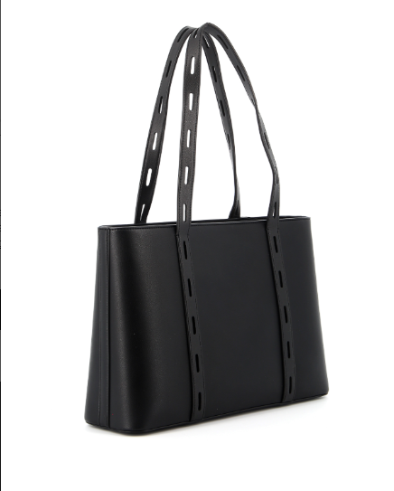 Love MOSCHINO Large Leather Messenger Bag (Black)