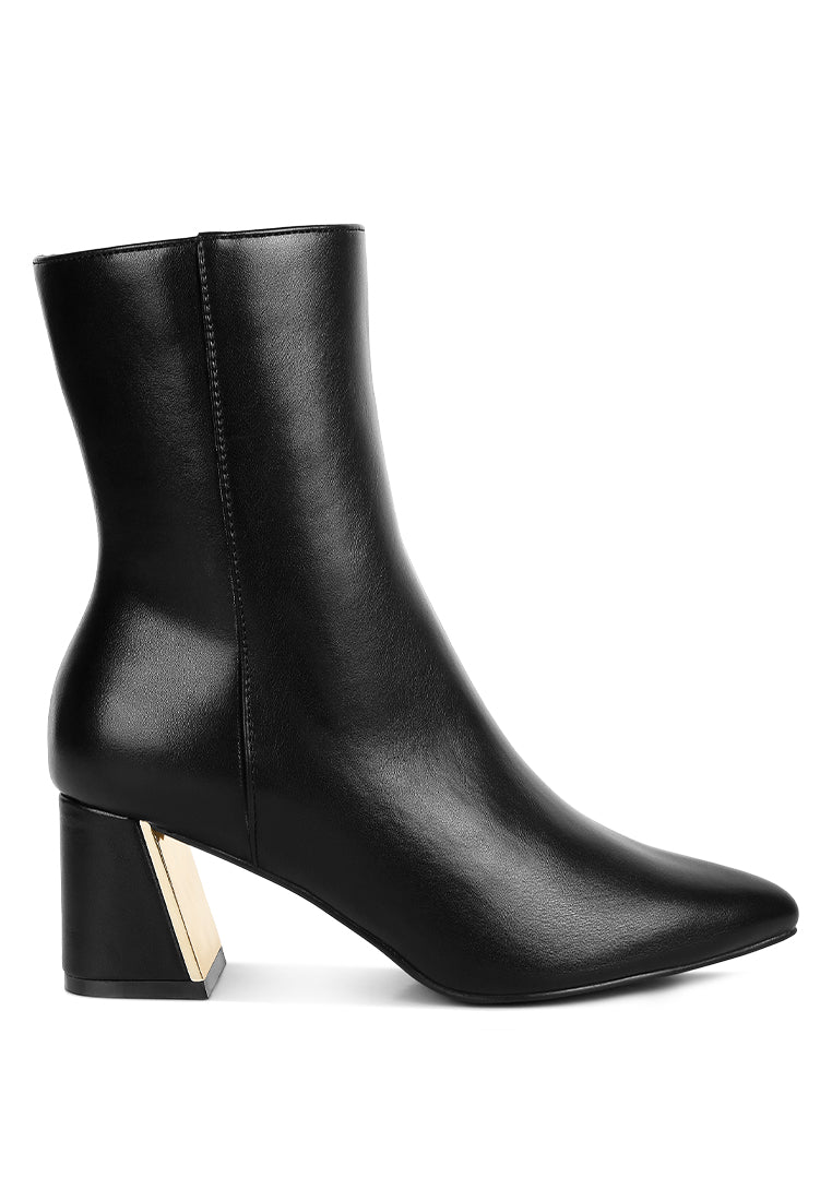 London Rag "Kaira" Metallic Accent Point Toe Ankle Boots