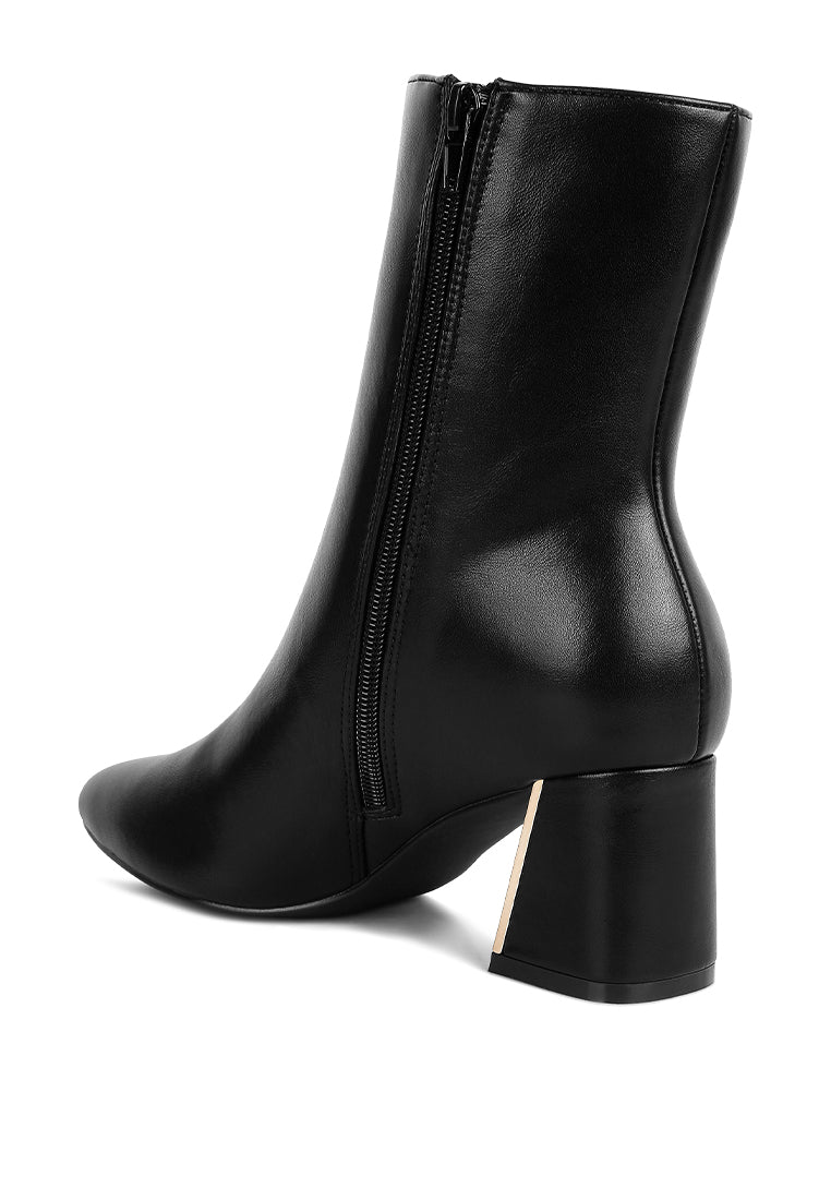 London Rag "Kaira" Metallic Accent Point Toe Ankle Boots