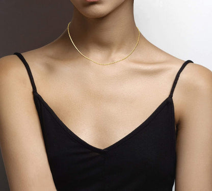 14K Yellow Gold Thin Rope Necklace