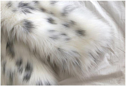 Faux Fox Fur Snow Leopard Print Coat