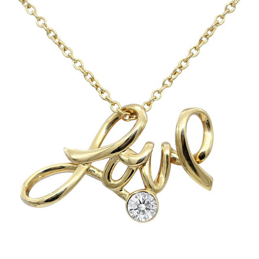 24K Gold Plated LOVE Crystal Pendant Necklace