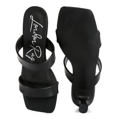 London Rag Kitten Mule Sandals (Black)