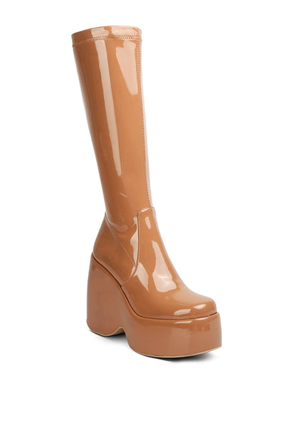 London Rag “Dirty Dance” PU High Platfrom Calf Boots