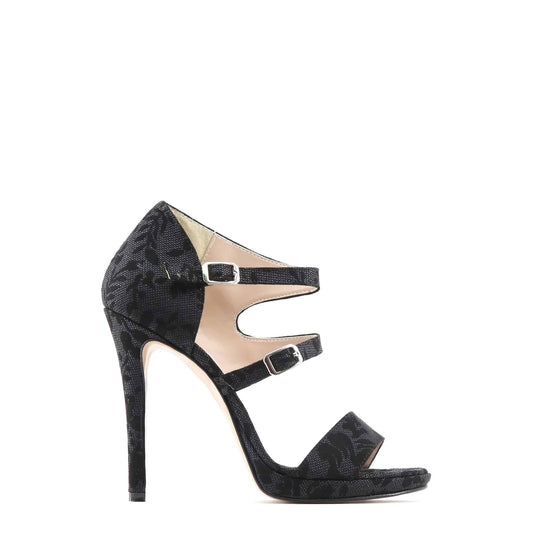 Made in Italia Floral Suede Stiletto (Black)
