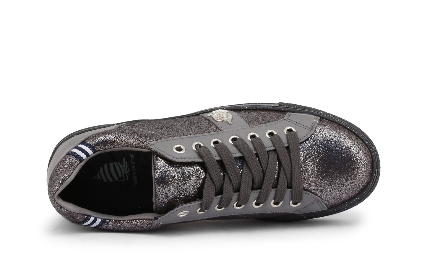 Marina Yachting Glittered Faux Leather Sneakers (Grey)