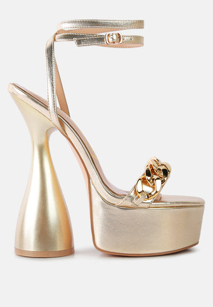 London Rag “Big Bash” Metallic High Platform Hourglass Sandals