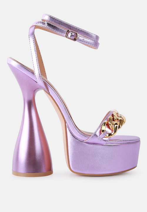 London Rag “Big Bash” Metallic High Platform Hourglass Sandals