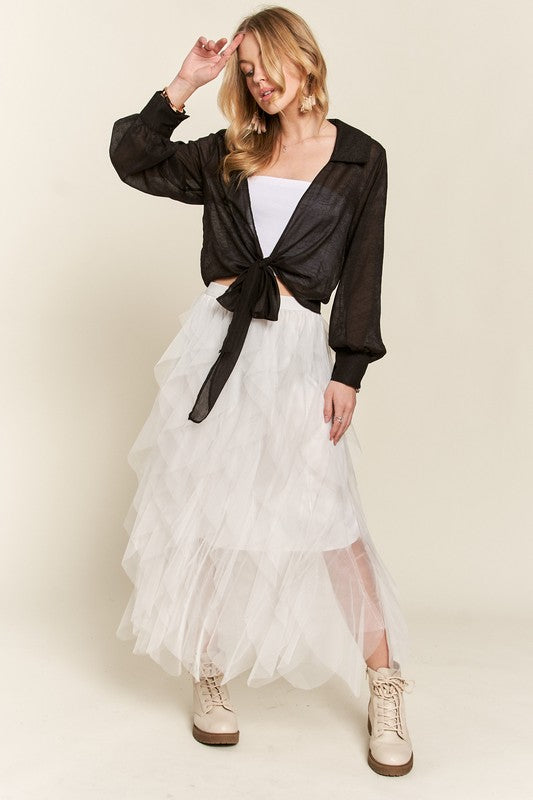 ADORA Ruffled Elastic Maxi Skirt