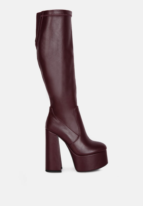 London Rag “Coraline” High Block Heeled Tall Boots