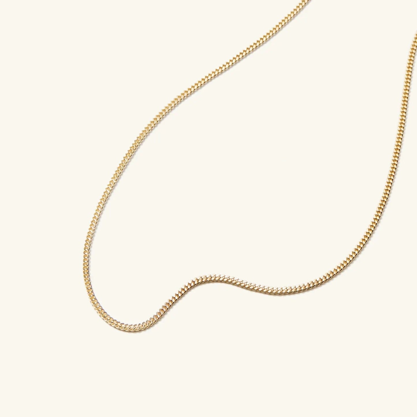 14K Yellow Gold Dainty Curb Link Necklace