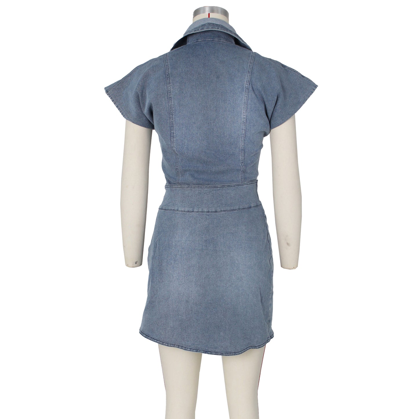Denim Jeans Open Slit Skirt Set