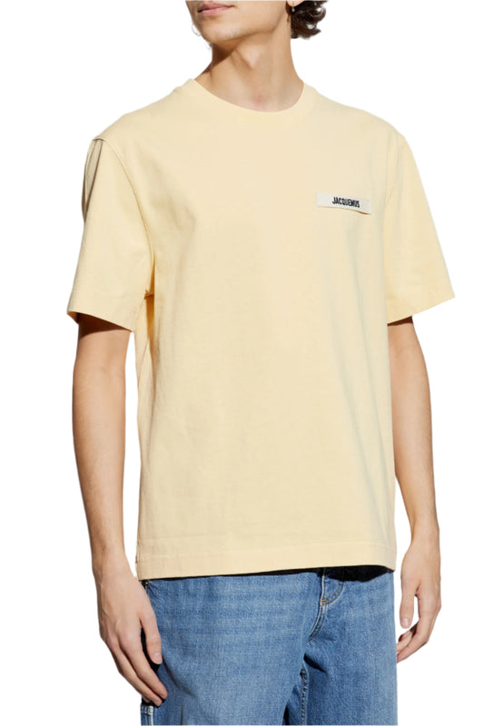 JACQUEMUS Casual Cotton Gros Grain Le T-Shirt (Beige)