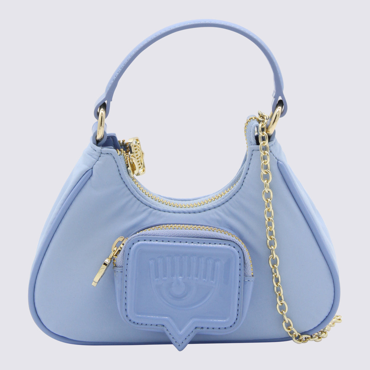 CHIARA FERRAGNI "Vicky" Eye Motif Shoulder Bag (Blue)