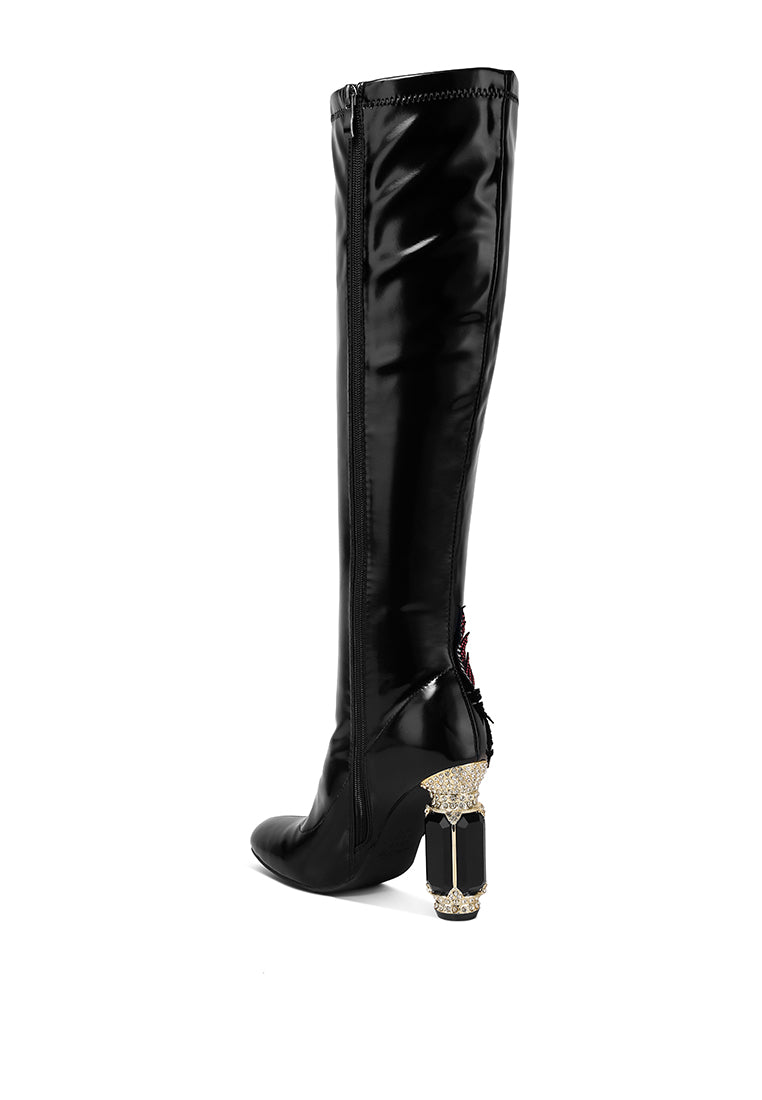 London Rag “Ecstasy” Fantasy Embroidered Tall Boots