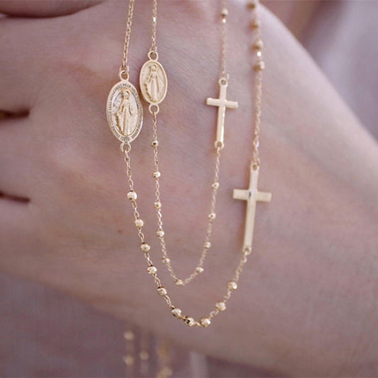 18K Electroplated Gold Rosary Beads