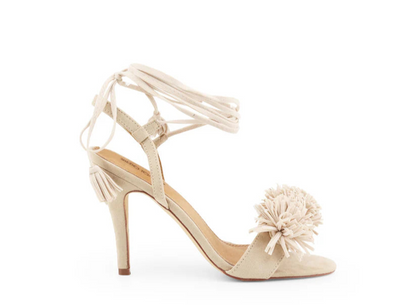 Arnaldo Toscani Fringe Strap Stilettos (Nude)
