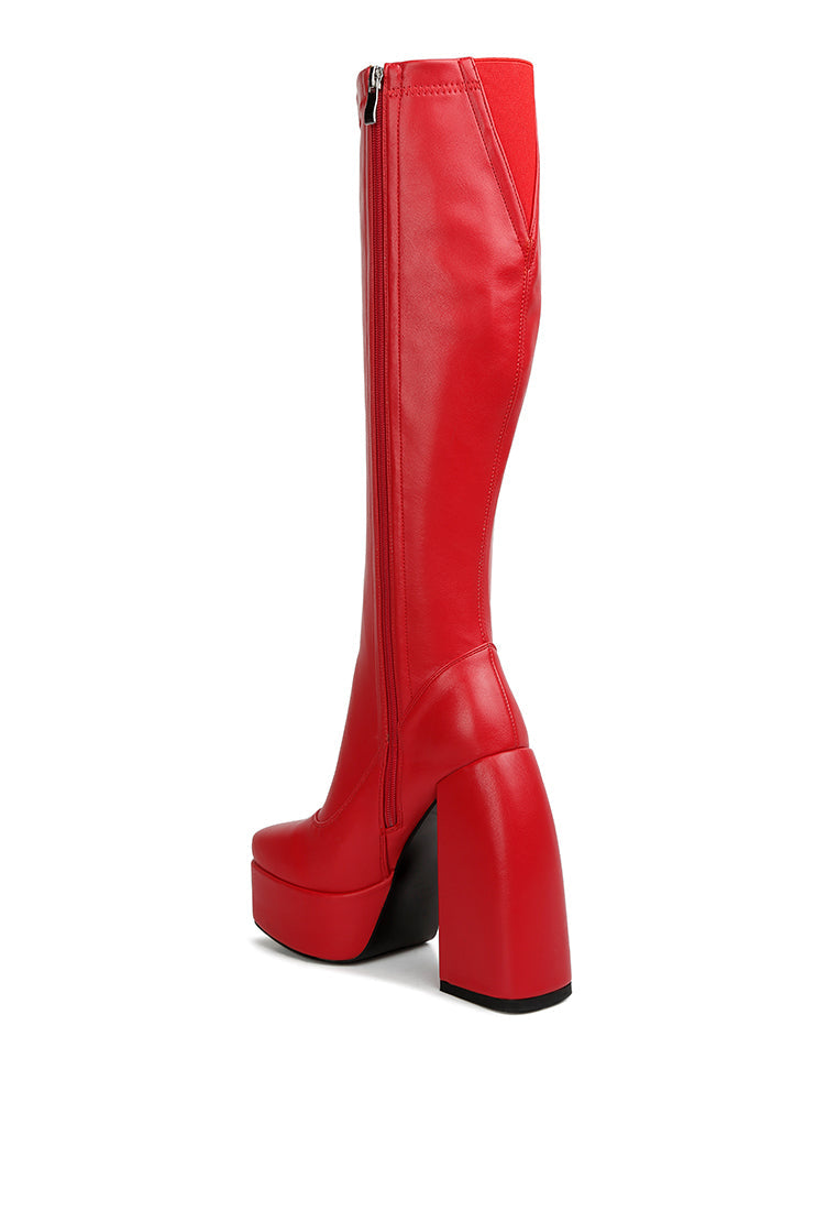 London Rag “Fanning” Platform Long Boots